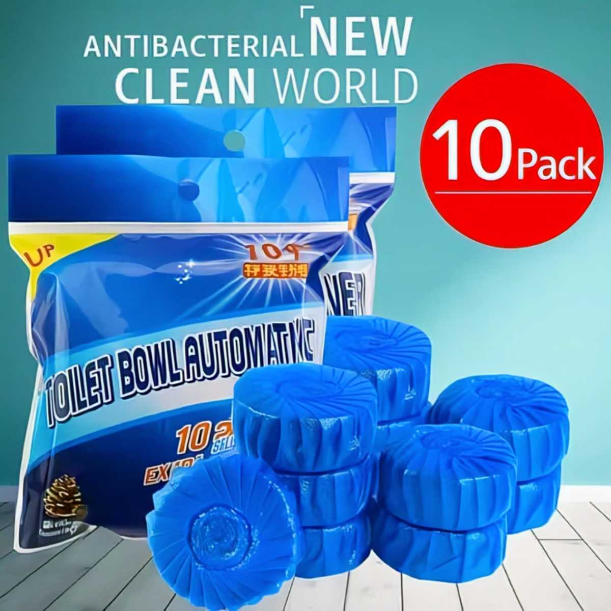 Automatic Flush Toilet Bowl Cleaner Tablets + 10 Pcs Tablets Bathroom Toilet Tank Cleaner