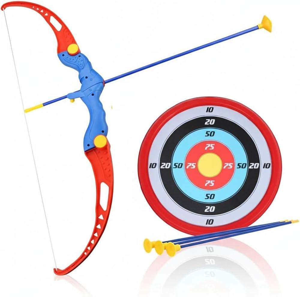 Kids Archery Bow and Arrow Toy Set with 4 Suction Darts - Safe ABS Plastic Tir Dhonuk Toy