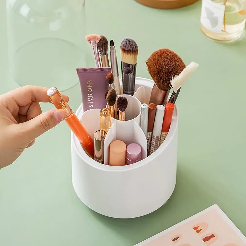 360° Rotating Makeup Brush Holder, Rotating Makeup Brushes Organizer thumbnail 2