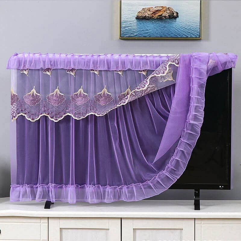 65 Inch Smart TV Dust Cover – Premium Lace Fabric Dustproof Guard thumbnail 3
