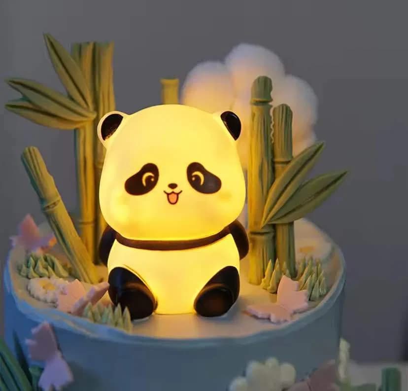 Panda LED Night Light Living Room Cute Panda Plastic Lamp Bedside Decor Creative Kids Night Light Birthday Gift Cake Decor thumbnail 4