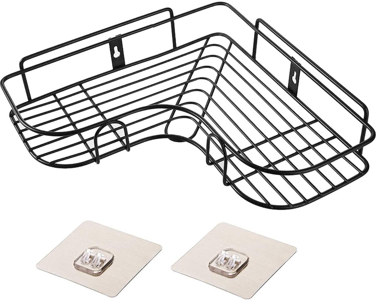 Metal Kitchen Bathroom Corner Rack Storage Shelves with Strong Adhesive Sticker thumbnail 2
