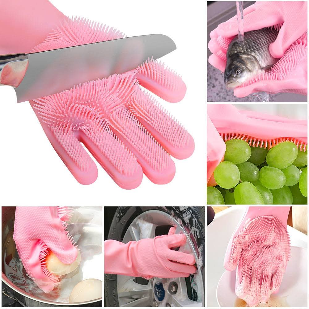 Silicone Dish Washing Gloves – Waterproof & Flexible Kitchen Gloves for Safe Dish Cleaning thumbnail 4