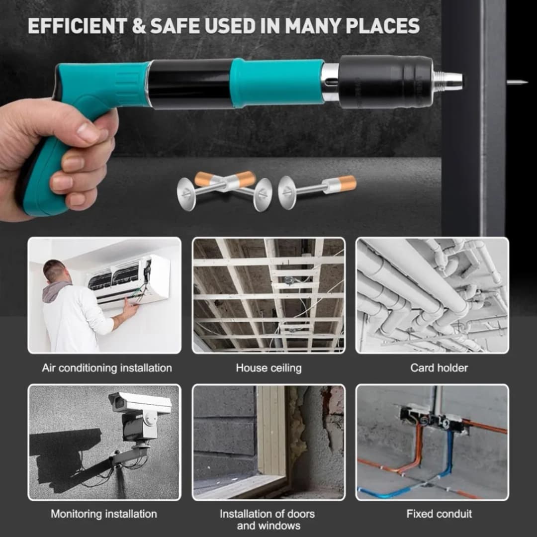 101-in-1 Manual Steel Nail Gun Set, Woodworking and Decoration Integrated Nail Shooter, Concrete Nail Gun Kit thumbnail 7