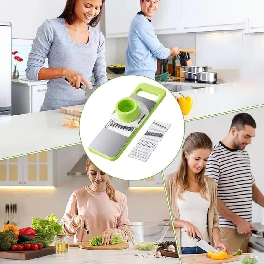 5-in-1 Multifunctional Vegetable Cutter & Slicer with Stainless Steel Blades thumbnail 2