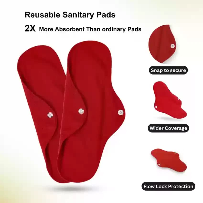 2pcs Reusable Sanitary Pads, period napkin pad