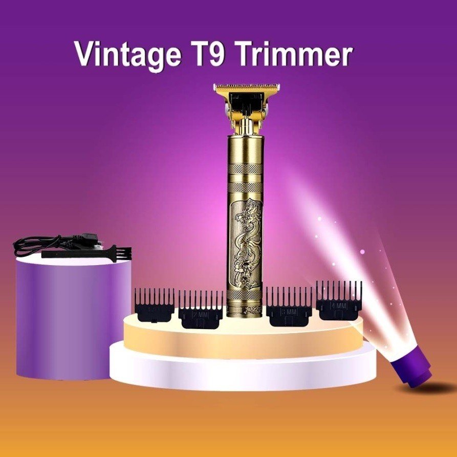Vintage T9 Trimmer Professional Hair Clipper USB Rechargeable Beard Trimmer Hair Cutting Machine thumbnail 7