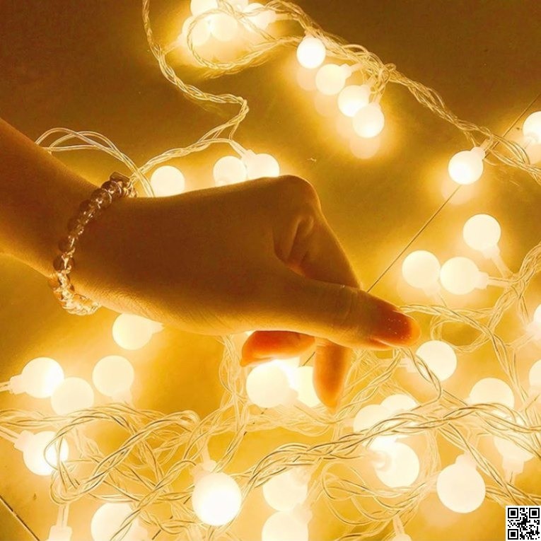 20 LED Ball Shape Fairy Lights | Warm White Snow Ball Waterproof Decorative Light (12ft) thumbnail 3