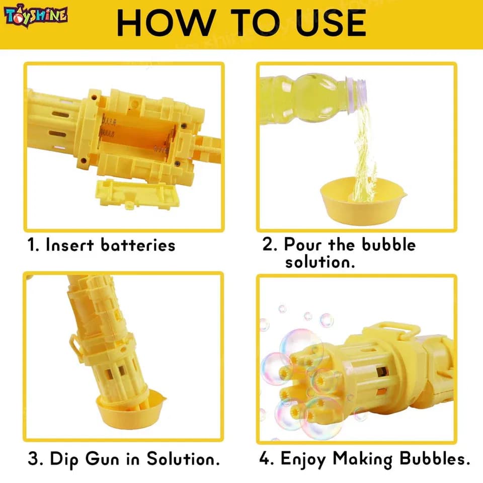 Gatling Bubble Cool Toys & Gif for Summer Children Kids Plastic Toy Boy Bubbles for Kid Bubbles Kids Toys thumbnail 3
