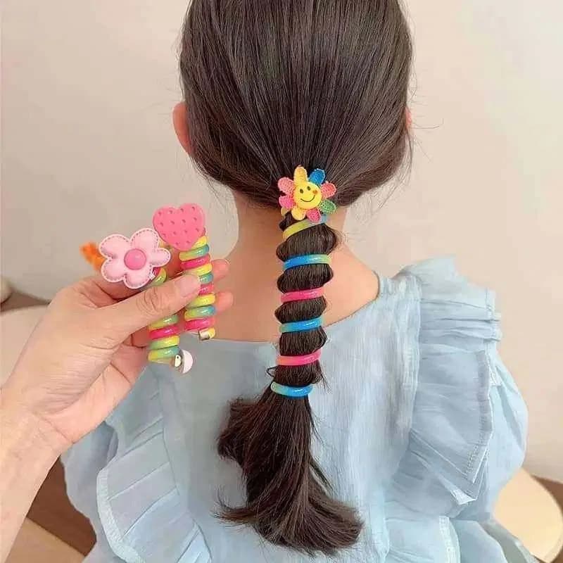 2 Pcs Rainbow Hair Band for Kids – Soft Silicone Baby Girls Hair Band, Reusable Colorful Hair Ties for Toddlers thumbnail 4