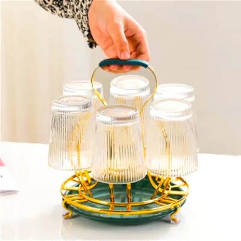 ✨ 6-Piece Glass Holder Stand – Keep Your Table Neat & Stylish