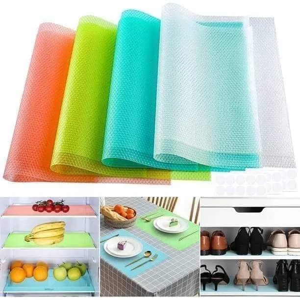 4pcs Freeze Mat, Anti Slip Fridge Mat, Washable Refrigerator Mats, Waterproof Fridge Mats, Drawer Mats thumbnail 3