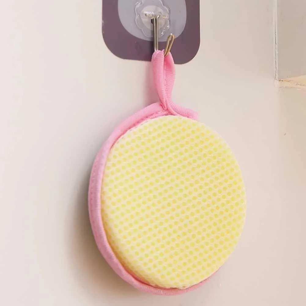 2 Pcs Washing Dishes Sponges Double-Sided Dishwashing Sponge Scrubber Round Non-Scratch Scrub Sponges Pads Kitchen Cleaning Tools for Dishes, Pots, Pans, Sink, Basin thumbnail 4
