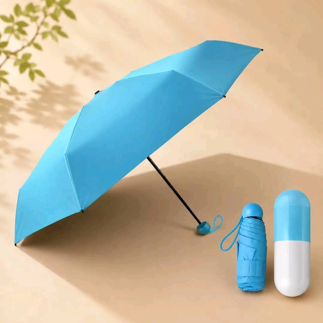 Premium Folding Capsule Umbrella – Ultra Lightweight Portable Mini Pocket Umbrella with Case thumbnail 3