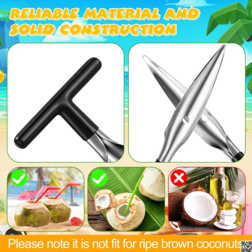 Stainless Steel Coconut Opener Tool – Easy Coconut Hole Puncher thumbnail 6