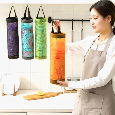 Kitchen Plastic Trash Bag Holder – Grocery & Waste Bag Organizer