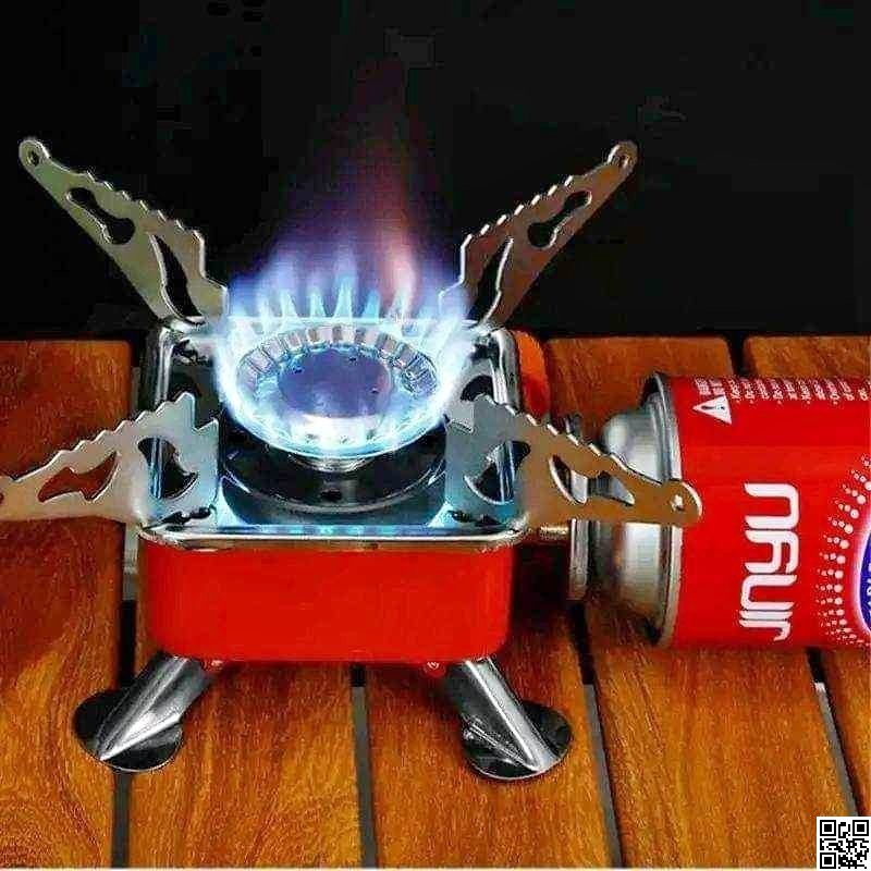 Mini Gas Stove and Gas Cylinder Combo – Portable Camping Butane Gas Stove Set