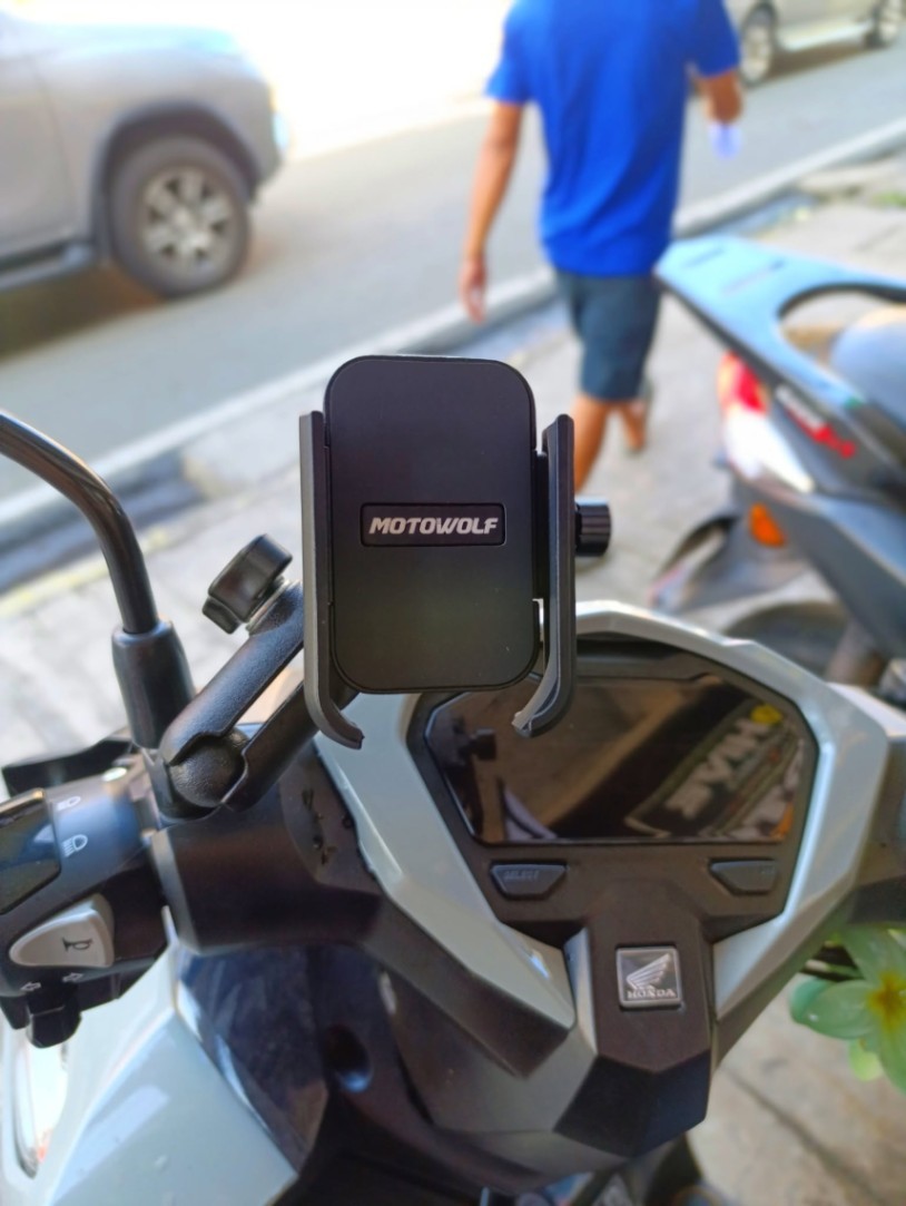 Motowolf V3 Mobile Phone Holder for Bike Mirror Mount - 360 Degree Rotation Shield Design thumbnail 4