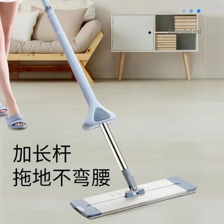 360° rotate floor cleaning flat mop, Aluminum Dry Mop 360° Rotation & Self-Squeezing – Effortless Floor Cleaning thumbnail 2