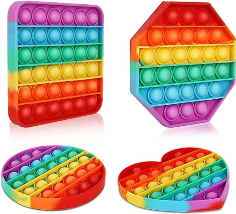 Rainbow Pop it Fidget Toy, Push Pop Bubble Fidget Sensory Toy thumbnail 2