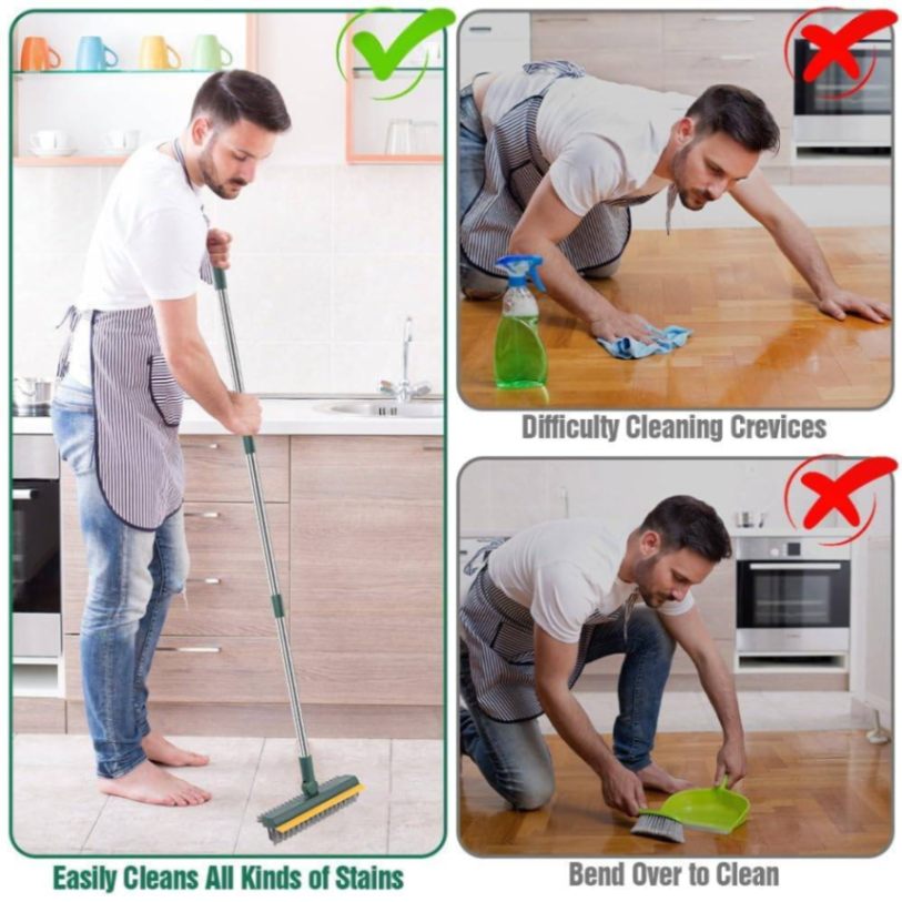 3 in 1 Cleaning Brush with Long Handle 180° Rotate Floor Brush Bathroom Tile Cleaning Brush thumbnail 6