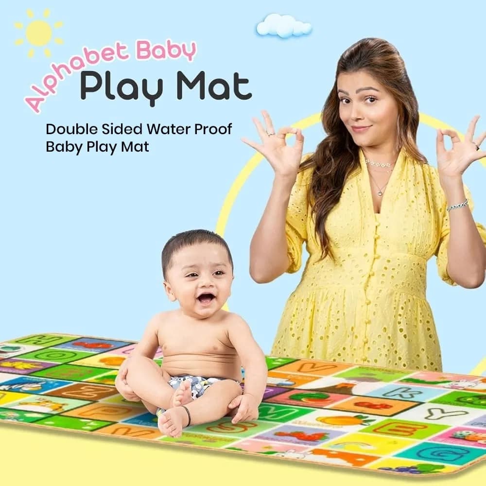 Baby Alphabet Play Mat – Double Sided Waterproof Learning Floor Mat (5ft x 3ft)