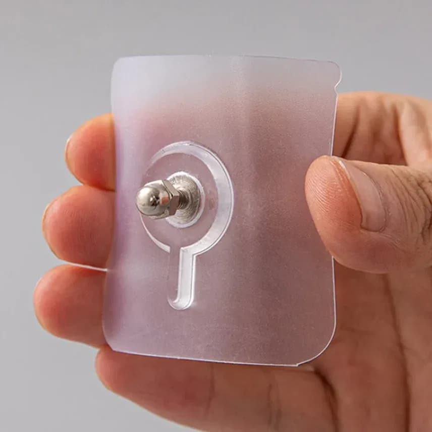 10pcs Self Adhesive Nut Screw Wall Hook, Adhesive Wall Screw Hook Hanger thumbnail 2