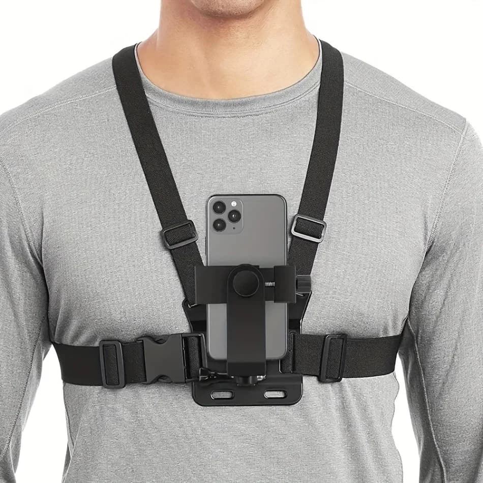 Chest Mount Mobile Phone Holder, Chest Mount Camera Holder, Adjustable Chest Harness Strap Mount Phone Holder thumbnail 5