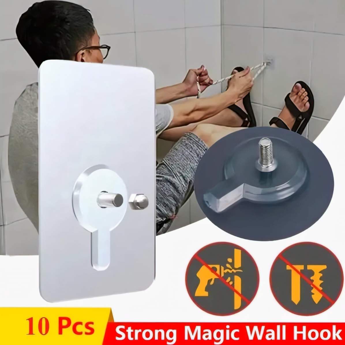 10pcs Self Adhesive Nut Screw Wall Hook, Adhesive Wall Screw Hook Hanger