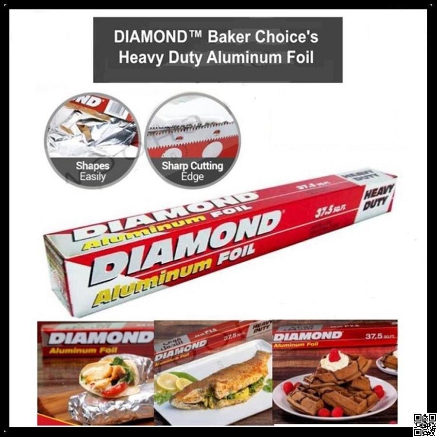 Diamond Aluminum Foil Paper – Heavy Duty Kitchen Aluminum Wrap for Cooking & Food Storage thumbnail 3
