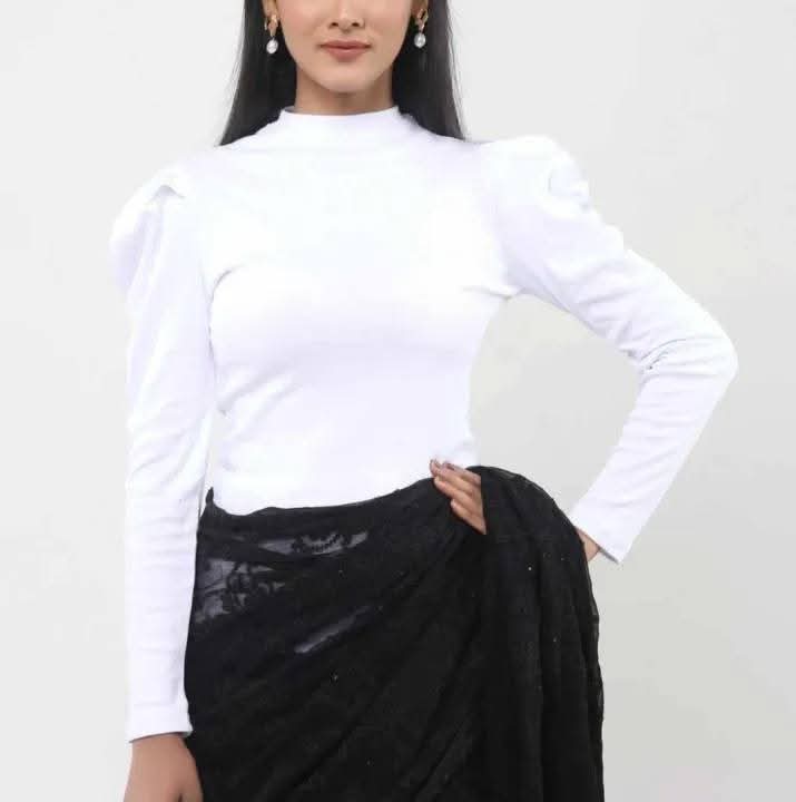 Crop Top Full Sleeve Blouse for Women | Stylish & Comfortable Saree Blouse thumbnail 2