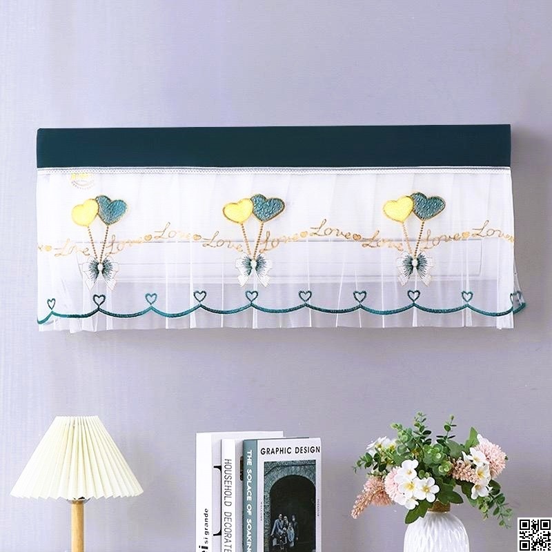 110 cm / 1.5 to 2 Ton Embroidered Net Split AC Cover | Premium Embroidered AC Cover - Dustproof & Breathable thumbnail 3