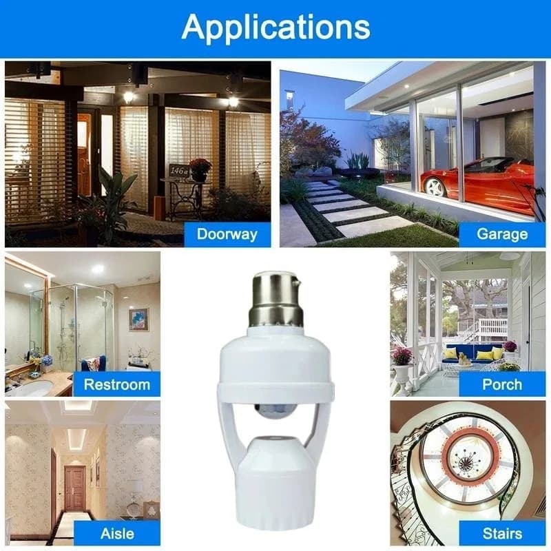 Motion Sensor LED Lamp Holder, PIR Motion Infrared Motion Sensor Lamp Holder Bulb Socket - Motion Sensor Lamp Holder, Sensor Lamp Holder thumbnail 6