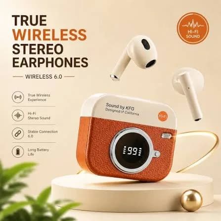 Headphones Sport Stereo Fone Bluetooth Earbuds for iPhone Retro Camera Style thumbnail 4