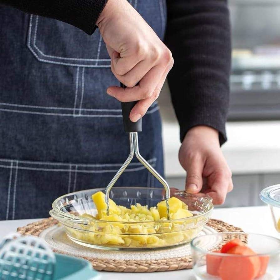 Stainless Steel Potato Masher & Burger Press – Kitchen Food Crusher Tool thumbnail 2