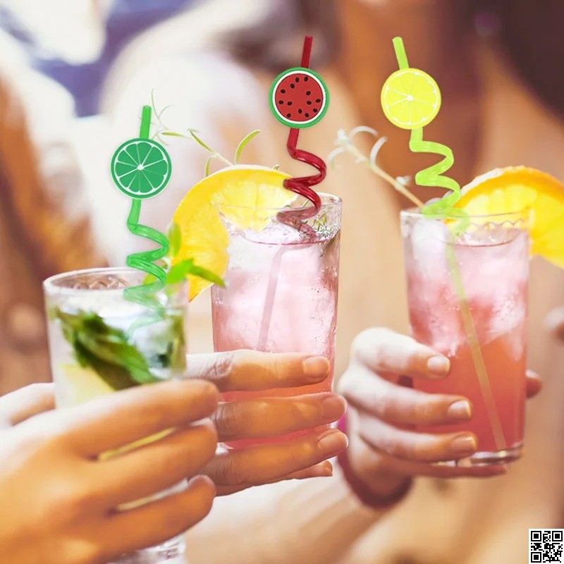 4 Pcs Designer Curly Drinking Straws – Reusable Party Juice Straw thumbnail 6