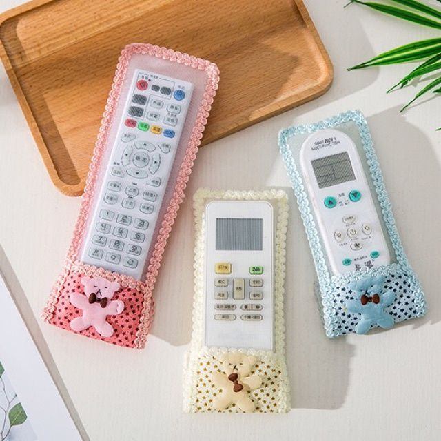 TV AC Remote Cover (3Pcs Combo), Dustproof Lace Cloth Fabric Remote Cover thumbnail 5
