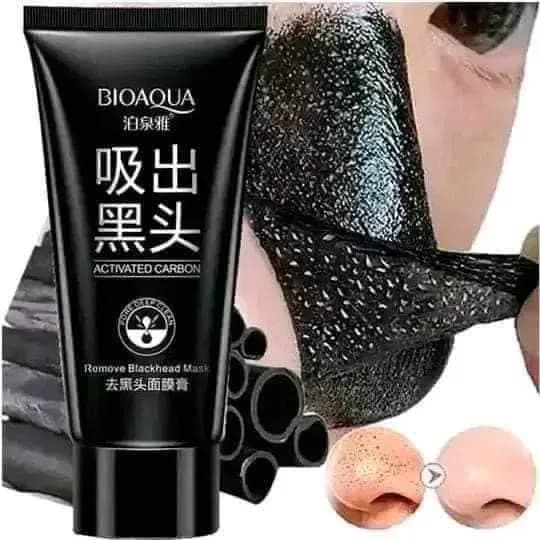 BIOAQUA Deep Cleansing Black Mask Bamboo Charcoal Blackhead Remover Face Mask Skin Care Peal-off Nose Mask thumbnail 4