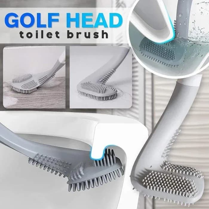 Golf Brush Head Toilet Cleaning Brush – Long Handle Silicone Toilet Brush thumbnail 3