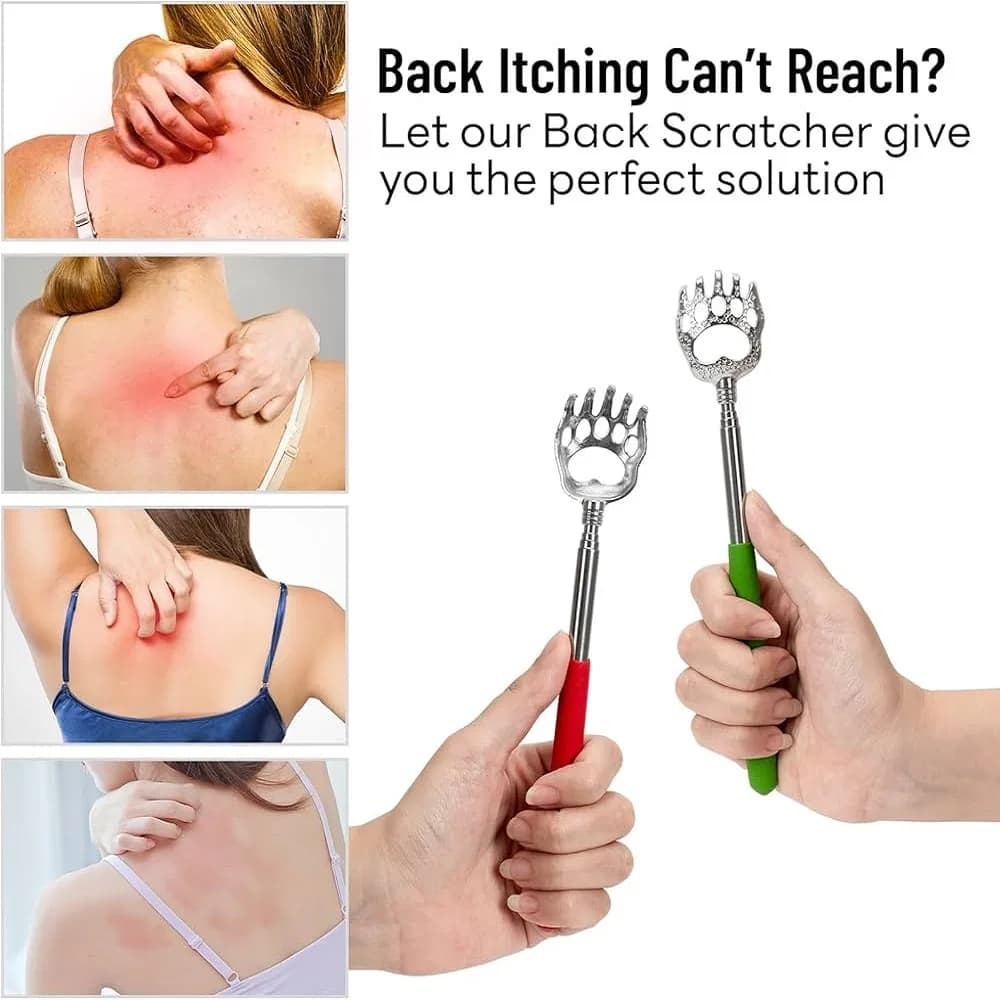 Telescoping Metal Back Scratcher with Soft Handle, Metal Back Scratchers/Hand Massager/backslap with Rubber Handles thumbnail 2