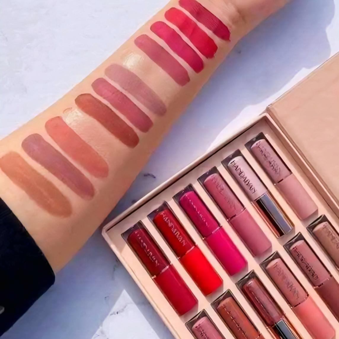 HANDAIYAN Liquid Matte Lipstick Set (12 Shades) – Waterproof & Long-Lasting Lip Color Box thumbnail 2