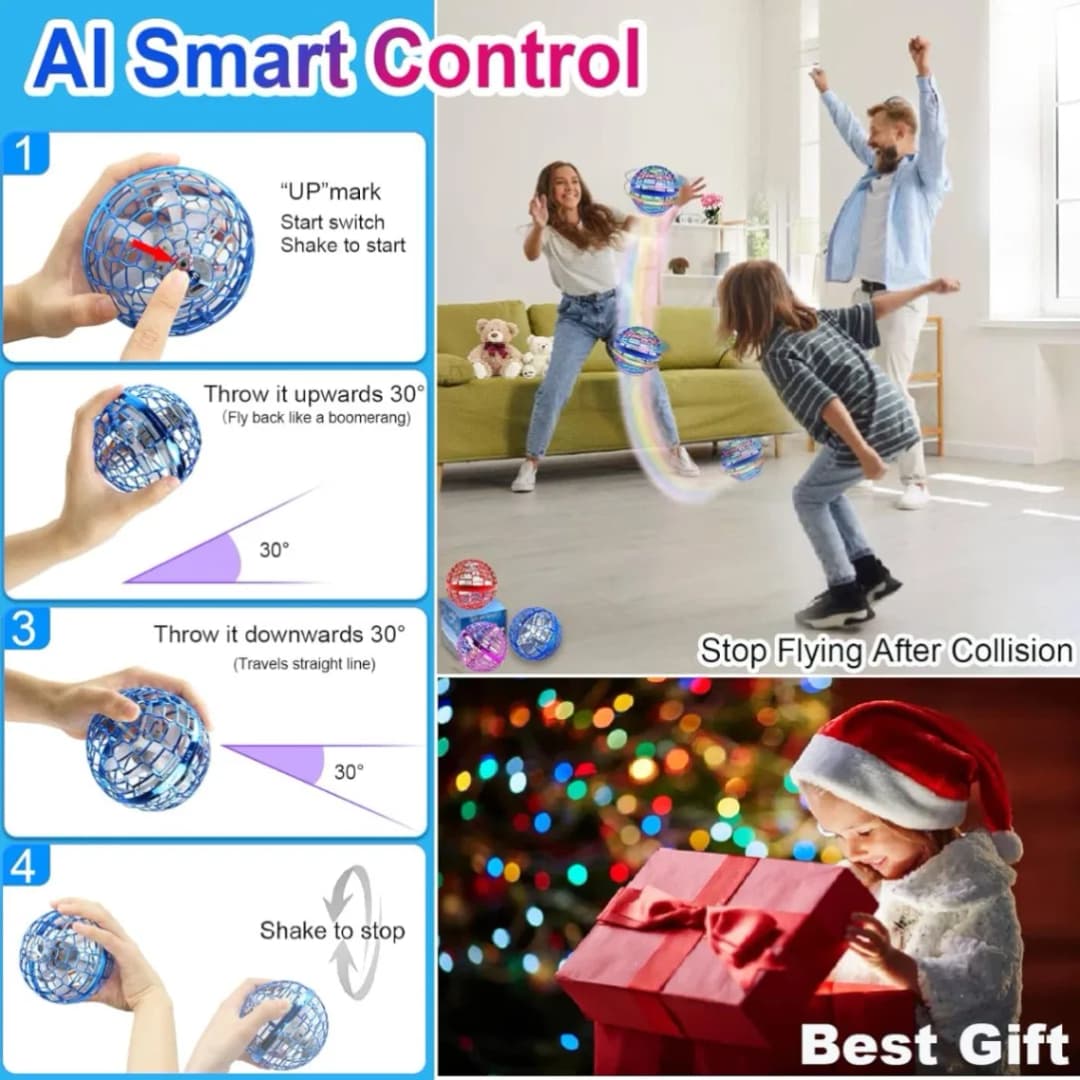 Flying Orb Ball Toy, Magic Flying Ball, Hand Controlled Fly Boomerang Spinner Ball, Jitter Drone thumbnail 5