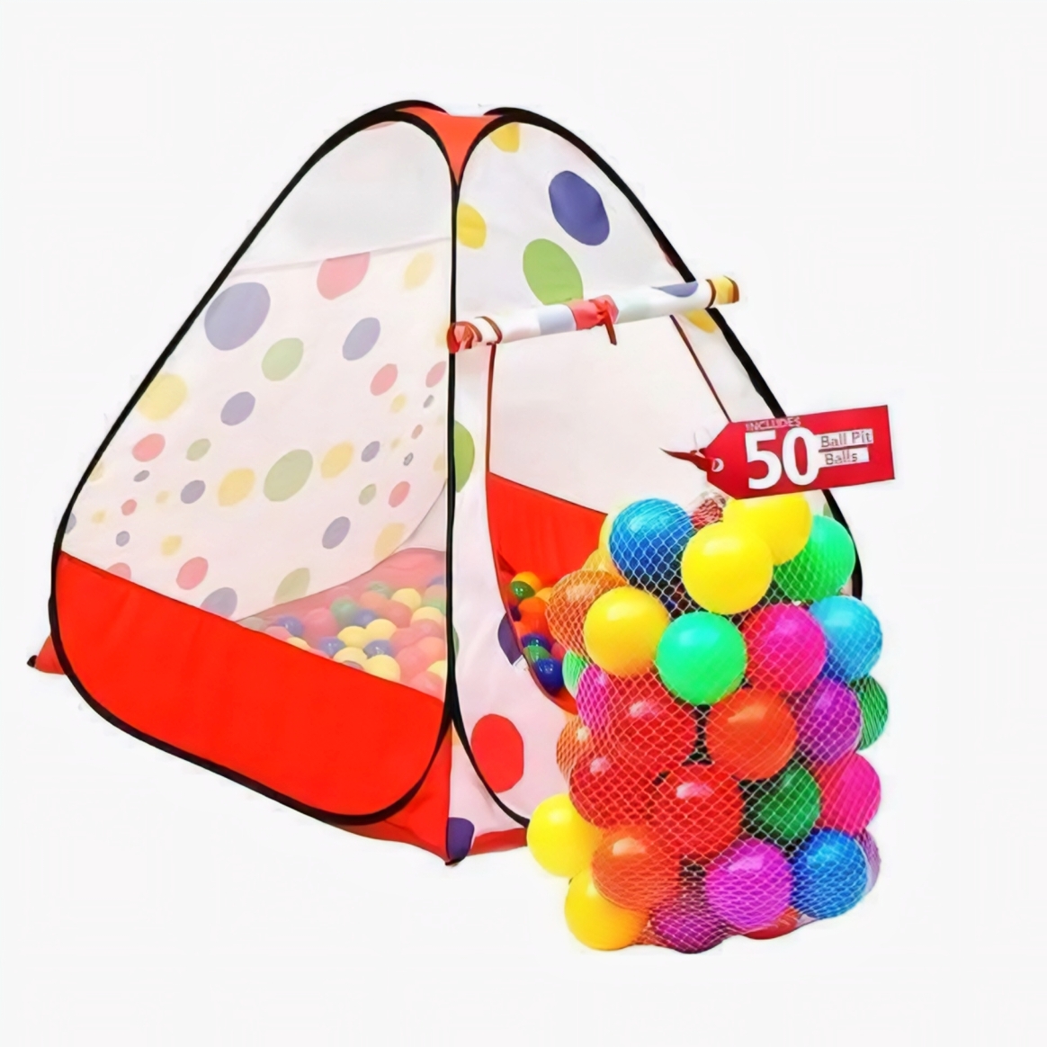 Ball Pit Tent Play House for Kids – 50 Colorful Balls, Indoor & Outdoor Play Tent, Kids Magic Game