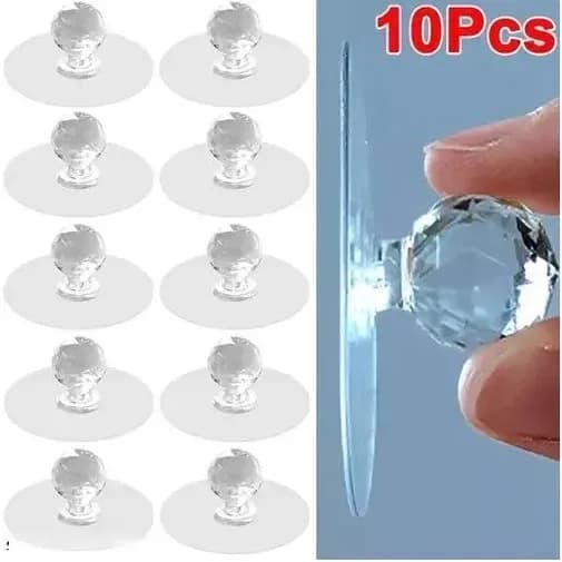 10pcs Self Adhesive Diamond Hook, Crystal Drawer Handles Door Knobs thumbnail 4