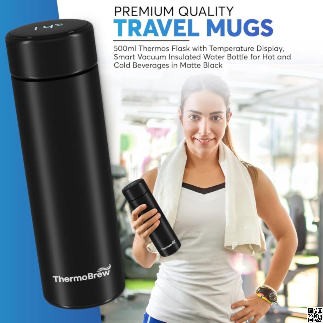 Smart Thermal Flask with LED Temperature Display – Stainless Steel Insulated Water Bottle thumbnail 4