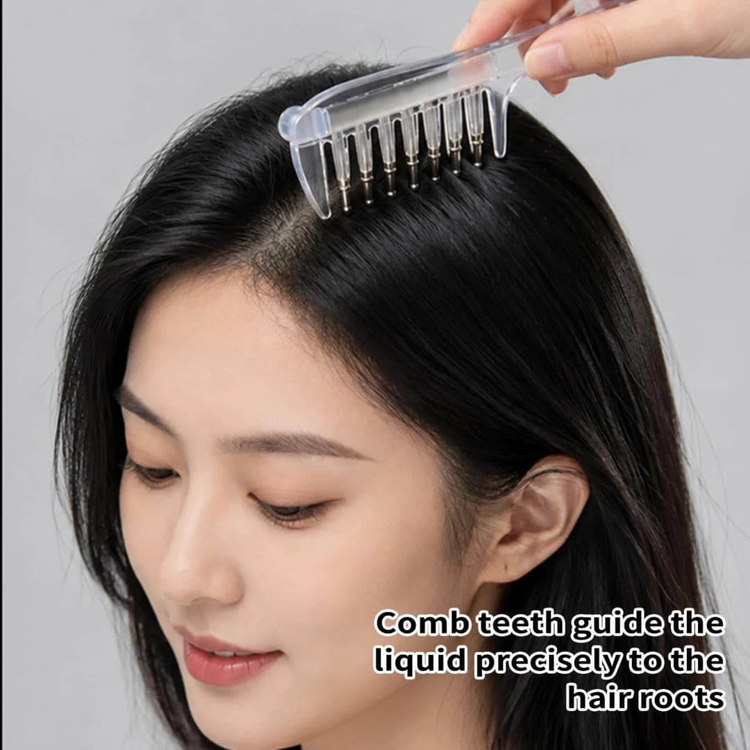 Scalp Oil Applicator Roller Ball Hair Oil Dispenser Comb Portable Tool | Hair Oiling Comb for Women Roots Hairline All Types, Spa Travel Salon Home thumbnail 6