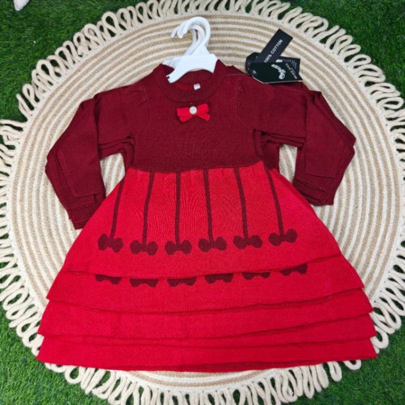 Girls Winter Sweater Dress for Kids | Stylish Baby Girl Warm Sweater Dress 2025 thumbnail 5
