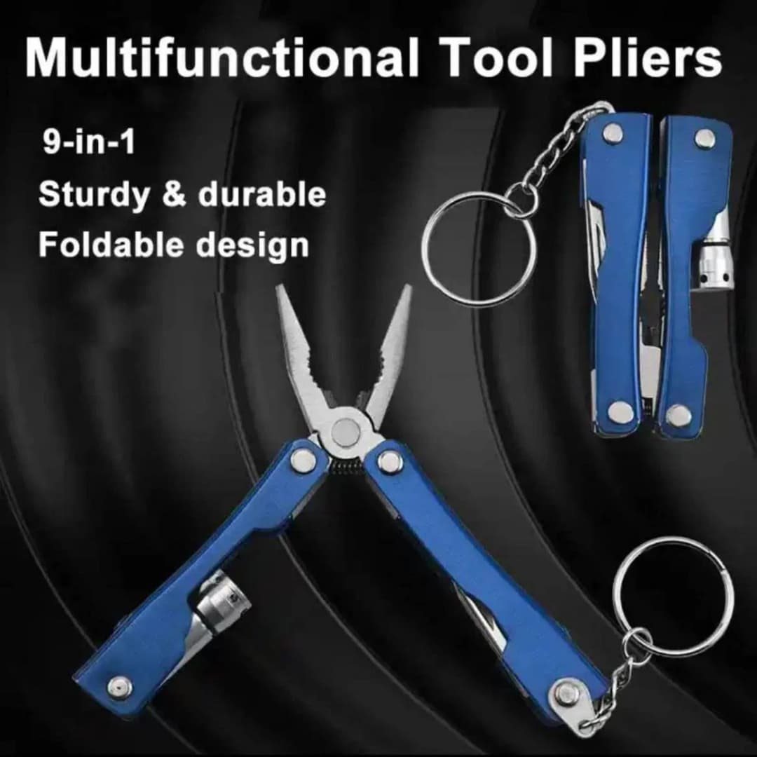9 in 1 MultiFunctional Hand Piler Tool Keychain, Traveling Tool Micro Pliers Multi function Multi Utility Plier with Built in LED Flash Light thumbnail 5