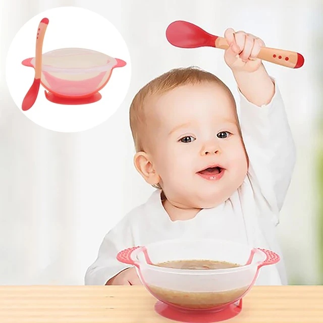 Baby Feeding Spoon and Bowl Set with Suction Base – Silicone Baby Feeding Bowl with Spoon thumbnail 3