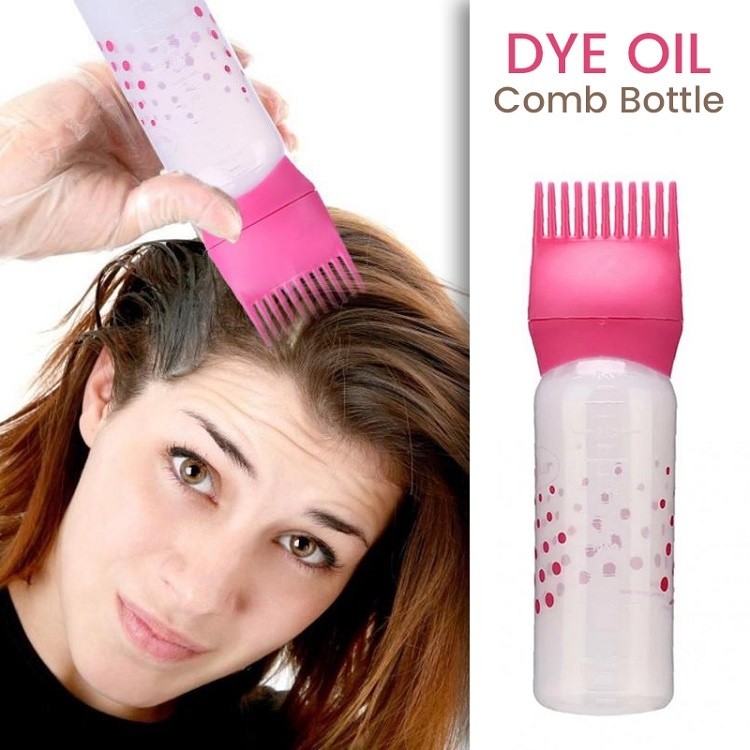 Hair Oil Applicator Comb Bottle 120ml Oil Comb Bottle Hair Dye Applicator Brush Hair Care Tool